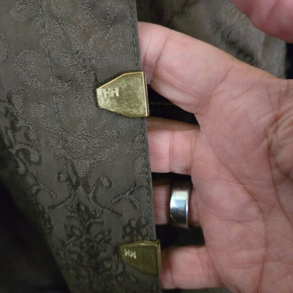 Helly Hansen Brown Tone On Tone Pattern Removable Hood Full Zip Jacket Size M - Picture 3 of 11